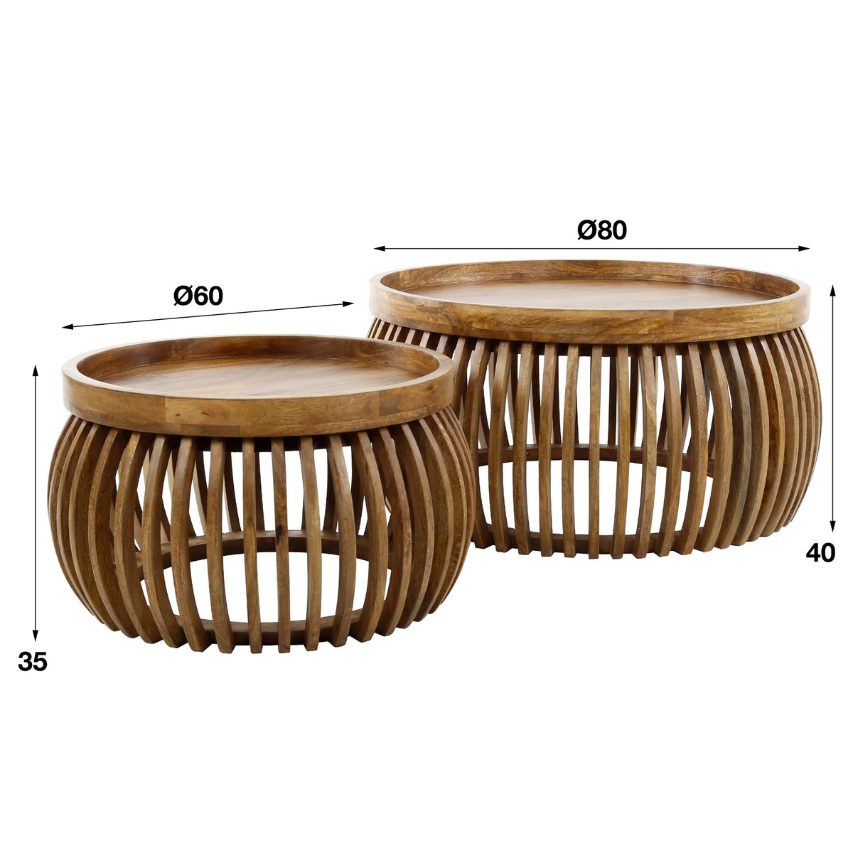 Coffee table Hans DH Interior Mango LxWxH 88x88x45 Mango wood White photo size indication