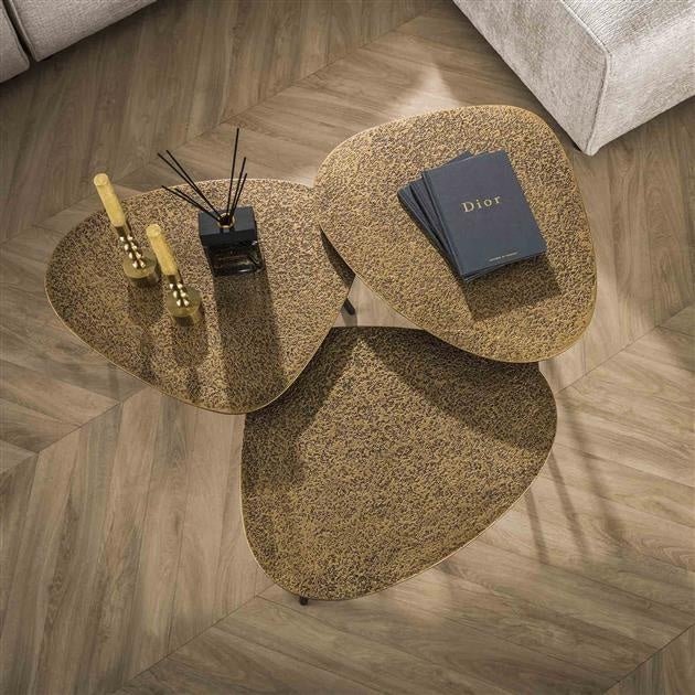 Coffee table Betty DH Interior Bronze LxWxH 65x55x16 Bronze Atmospheric photo diagonal front view corner setting
