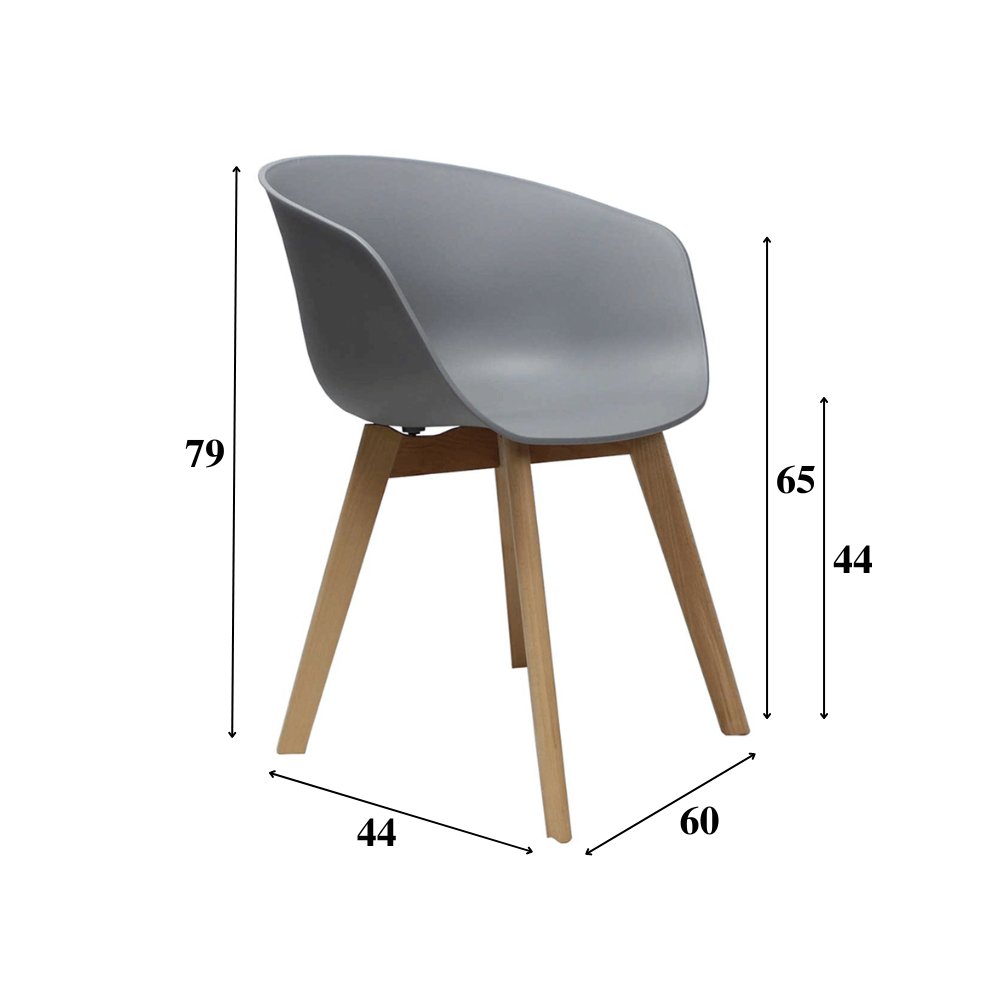 Herning dining room chair Dimehouse Gray LxWxH 68x60x51 Plastic White photo size indication