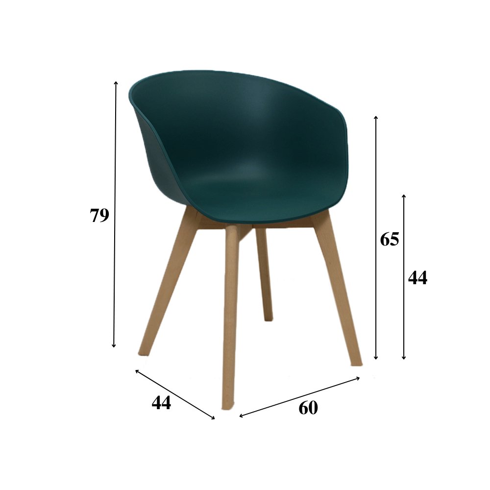 Herning dining room chair Dimehouse Green LxWxH 68x60x51 Plastic White photo size indication