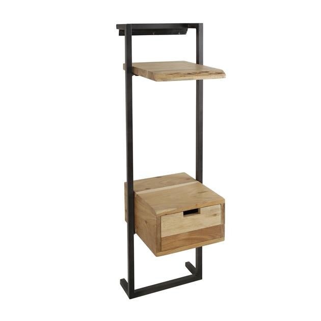 Bedside table Naomi DH Interior Acacia LxWxH 103x35x20 Acacia wood White photo diagonal front view
