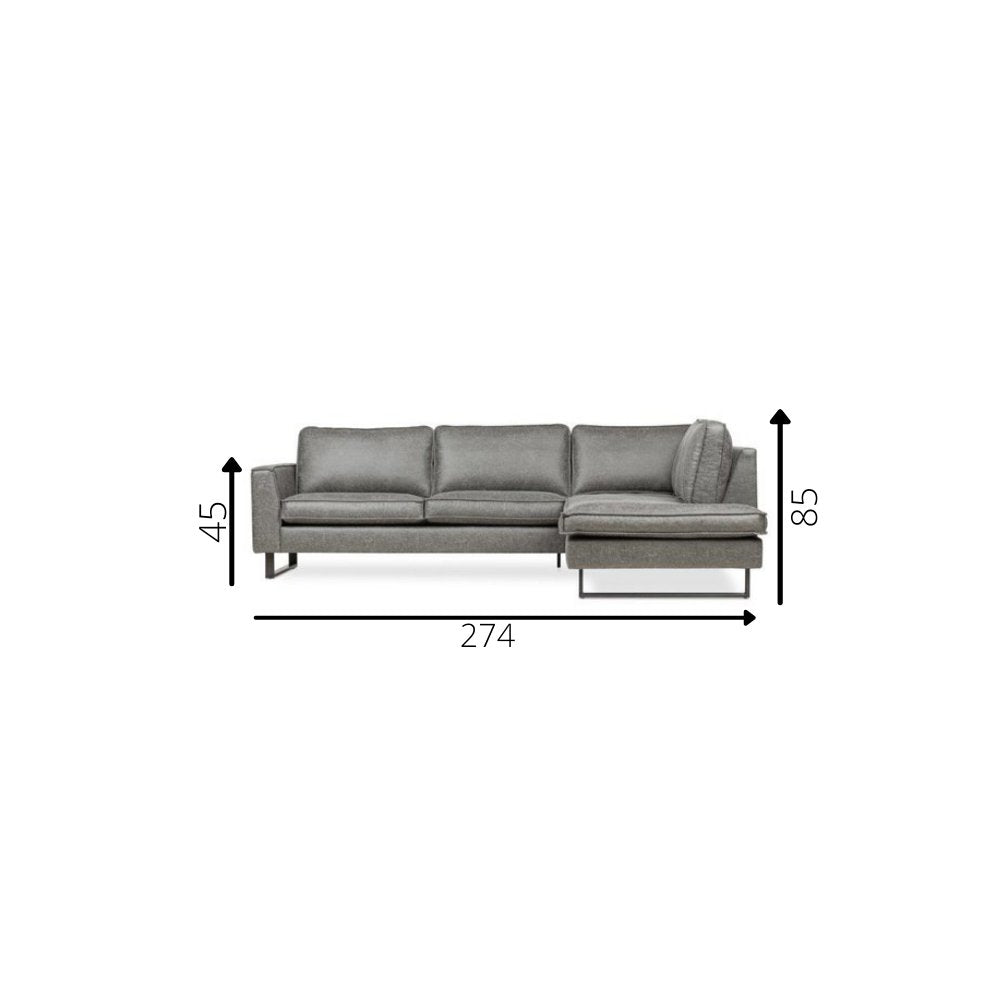 Sofa Tulin DeGeBe Gray Fabric White photo size indication