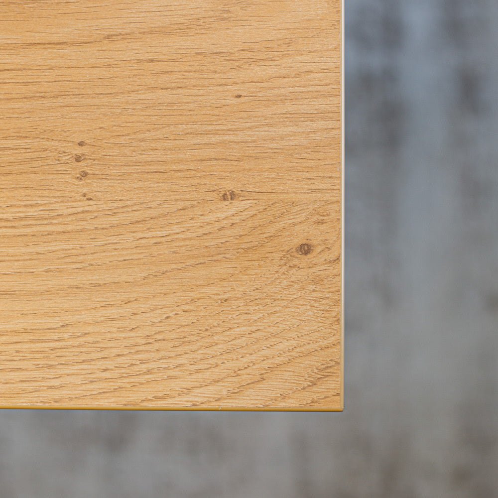 Lenzo Rustique Oak table top Dimehouse Brown LxWxH 162x83x7 Melamine Atmosphere photo color sample