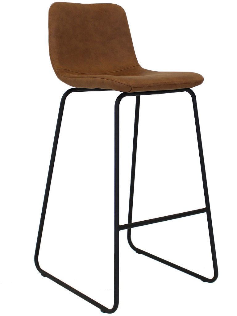 Barstool Brentt Dimehouse Cognac LxWxH 84x60x49 Microfiber White photo diagonal front view