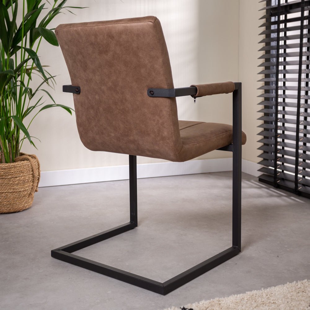 Dining room chair Jackson Dimehouse Taupe LxWxH 71x58x54 Fabric Atmospheric photo diagonal rear view