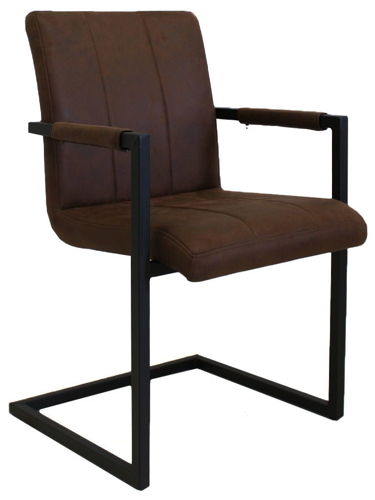 Dining room chair Jackson Dimehouse Brown LxWxH 71x58x54 Fabric White photo diagonal front view
