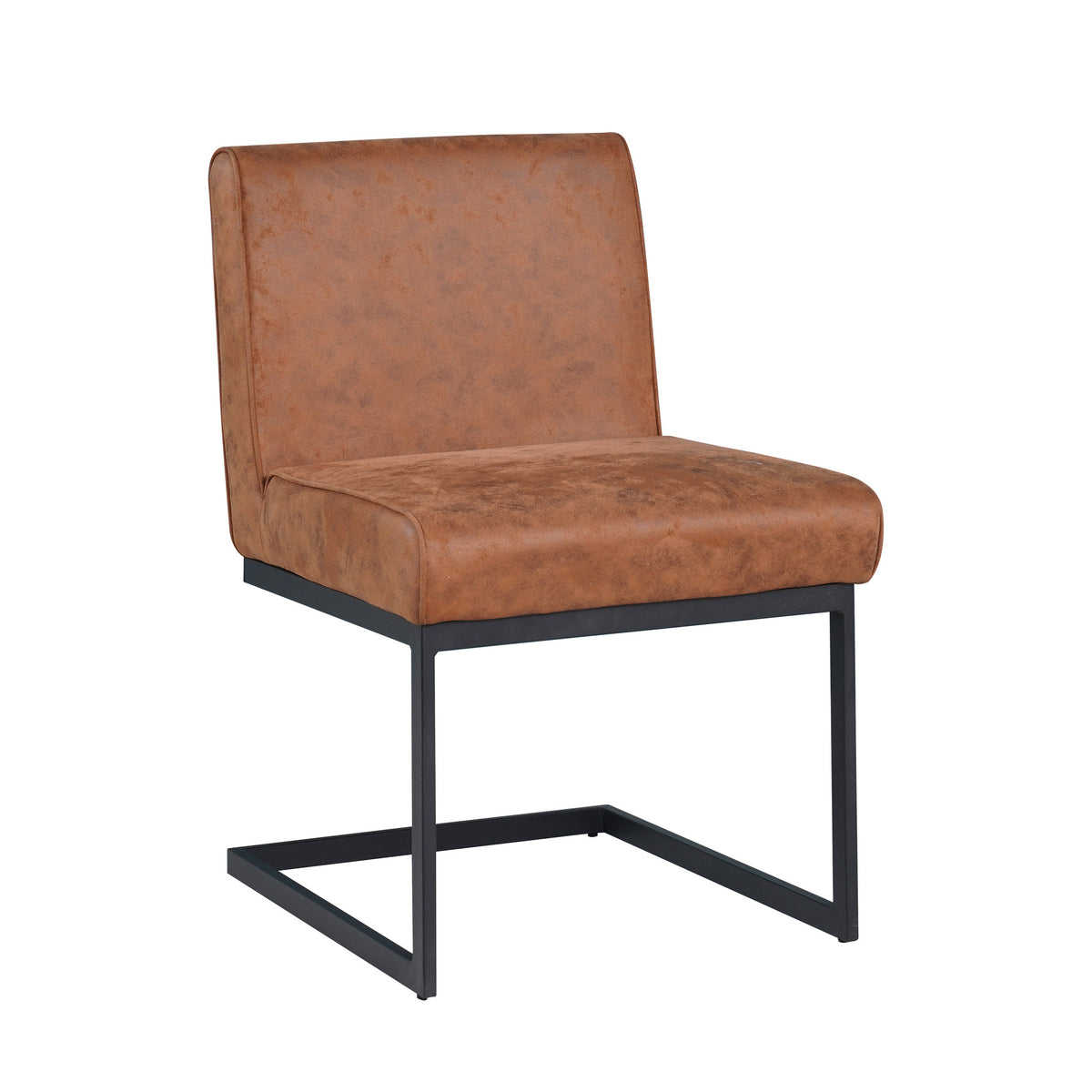 Dining room chair Nathan Dimehouse Cognac LxWxH 75x62x56 Fabric White photo diagonal front view