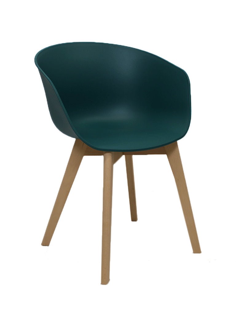 Herning dining room chair Dimehouse Green LxWxH 68x60x51 Plastic White photo diagonal front view