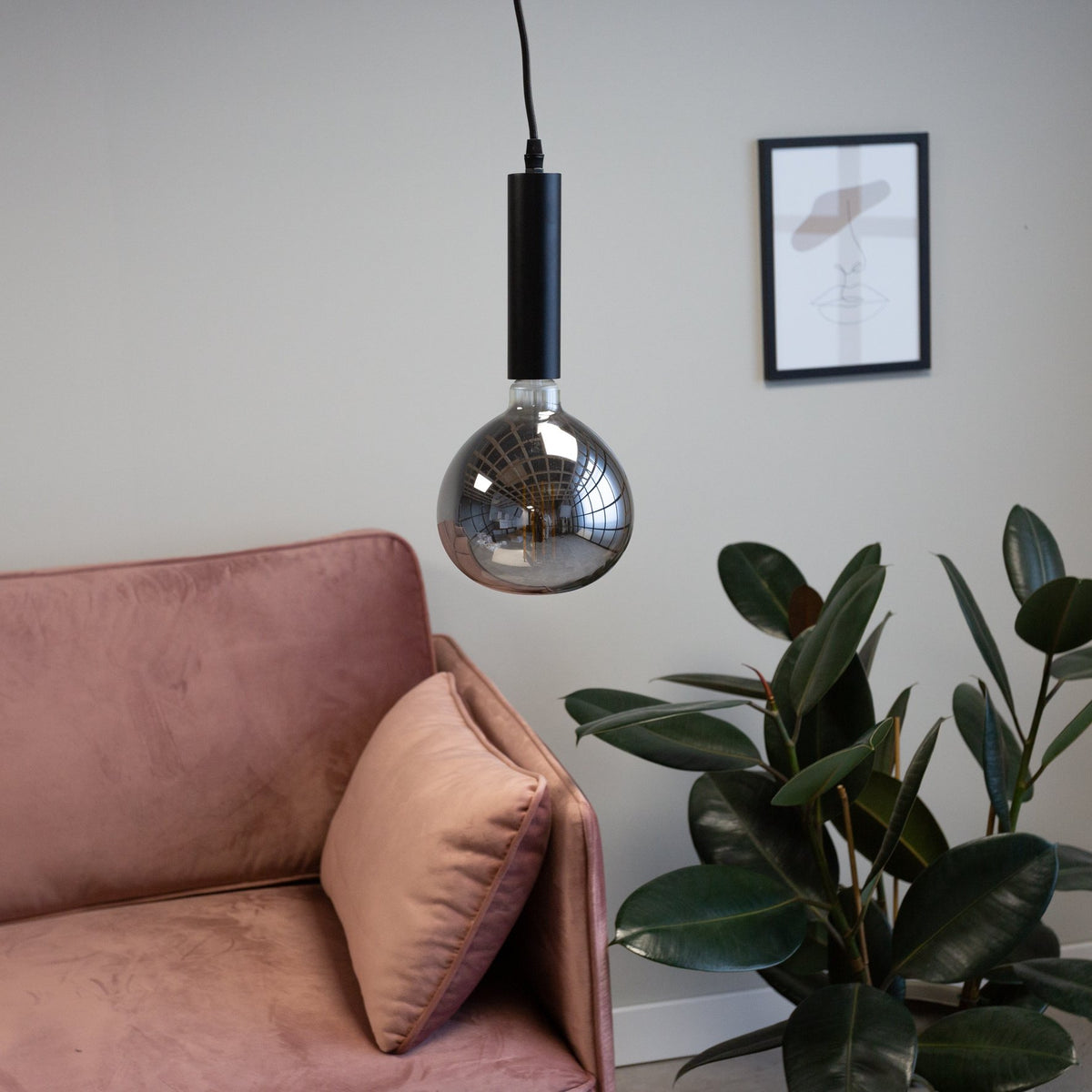 Hanging lamp Katie Smokey Dimehouse Anthracite LxWxH 29x22x21 Glass Atmospheric photo front view