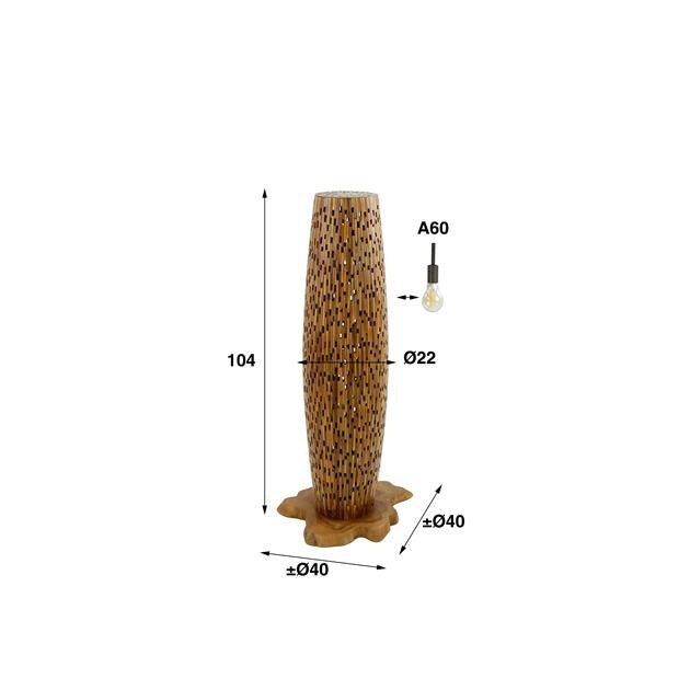 Floor lamp Elia DH Interior Teak Wood Teak White photo size indication