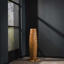 Floor lamp Elia DH Interior Teak wood Teak Atmospheric photo diagonal front view