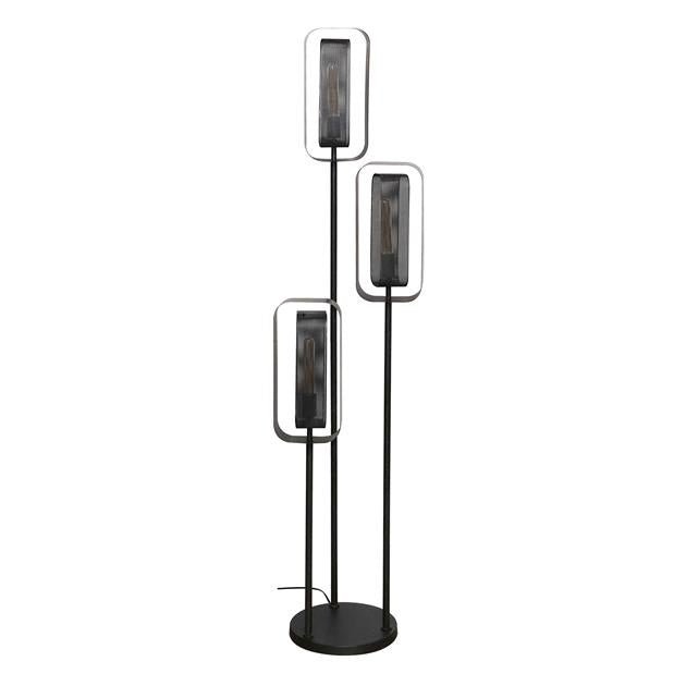Floor lamp Jeff DH Interior Black Metal White photo diagonal front view