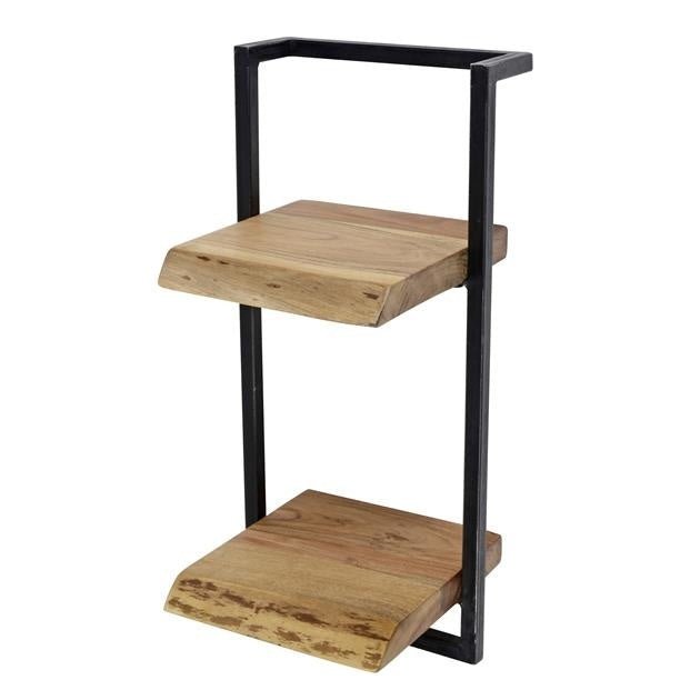 Wall shelf Aberdeen DH Interior Acacia LxWxH 65x32x12 Acacia wood White photo diagonal front view