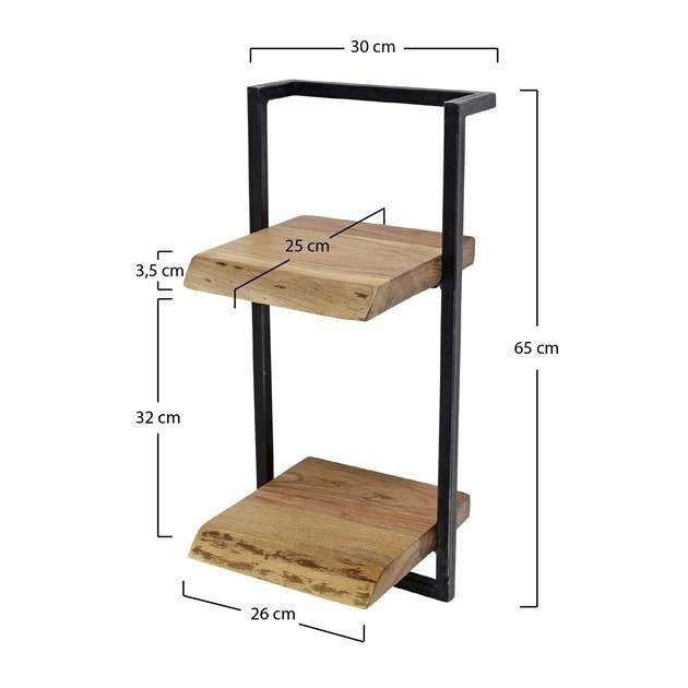 Wall shelf Aberdeen DH Interior Acacia LxWxH 65x32x12 Acacia wood White photo size indication