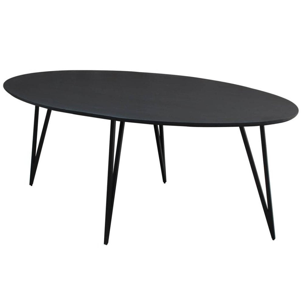 Cesar dining table Dimehouse Black LxWxH 178x96x9 Mango wood White photo diagonal front view
