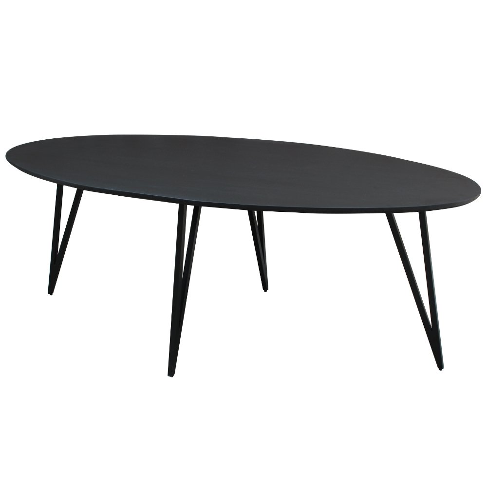 Cesar dining table Dimehouse Black LxWxH 195x105x9 Mango wood White photo front view