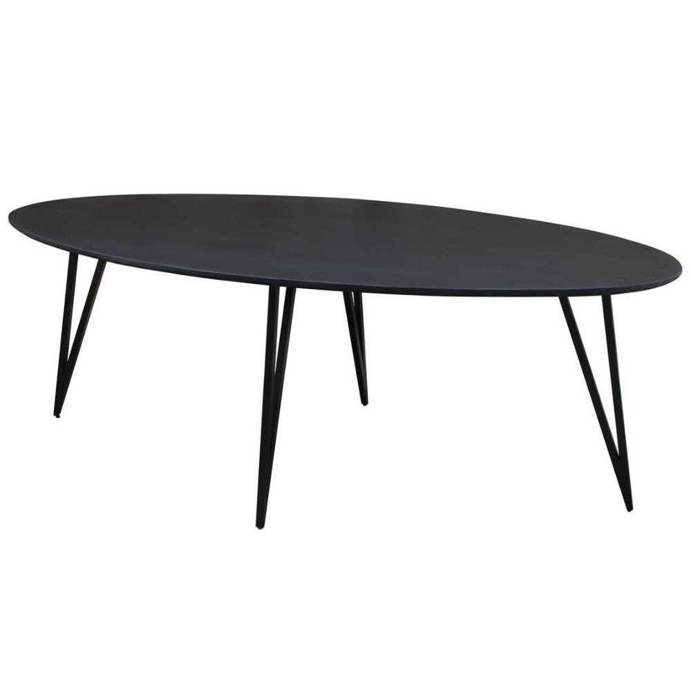 Cesar dining table Dimehouse Black LxWxH 216x116x9 Mango wood White photo diagonal front view