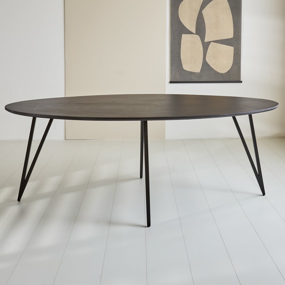 Cesar dining table Dimehouse Black LxWxH 236x116x9 Mango wood Atmospheric photo front view