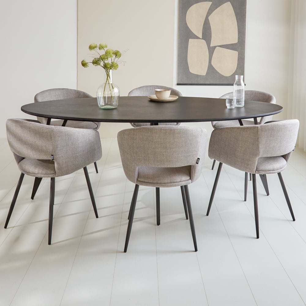 Cesar dining table Dimehouse Black LxWxH 236x116x9 Mango wood Atmospheric photo front view