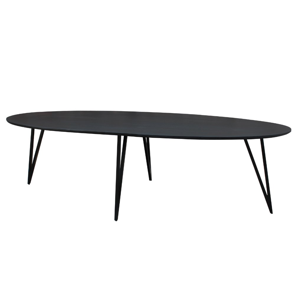 Cesar dining table Dimehouse Black LxWxH 276x116x9 Mango wood White photo diagonal front view