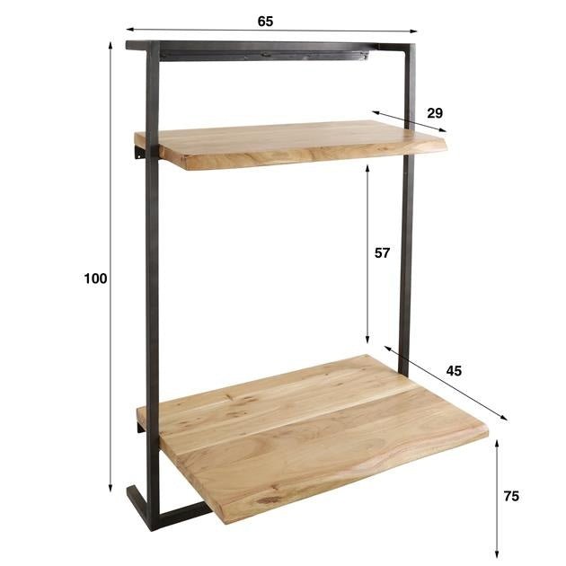 Desk Naomi DH Interior Acacia LxWxH 104x70x20 Acacia wood White photo size indication