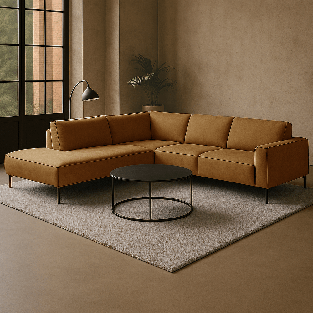 Hoekbank cognac - Dimehouse