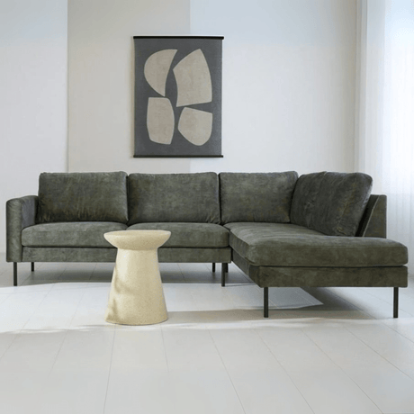 Sofas - Corner sofa green velvet high legs Gaya - right - Dimehouse