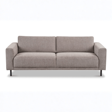 Sofas - Modern 3-seater Sofa Taupe Fabric Aniko 213x90x78 cm - Dimehouse