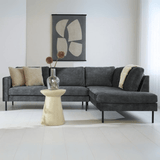 Sofas - Corner sofa anthracite velvet high legs Gaya - right - Dimehouse