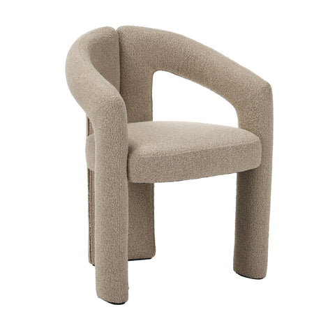 Dining room chairs - Design Dining room chair Sand color Bouclé Maro - Full Fabric - Dimehouse