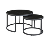 Coffee table Trevor Black Dimehouse Black LxWxH 80x80x13 Sintered stone White photo diagonal front view