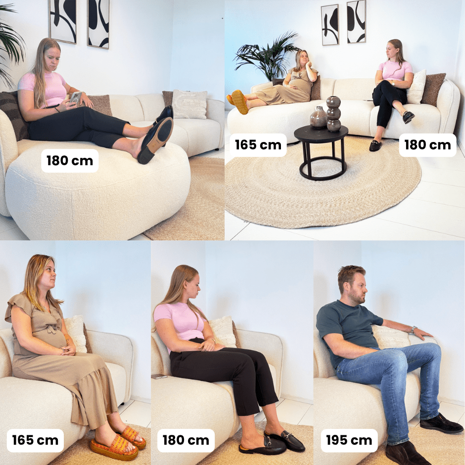 Sofas - Corner sofa organic shape cream bouclé Sophie - left - Dimehouse