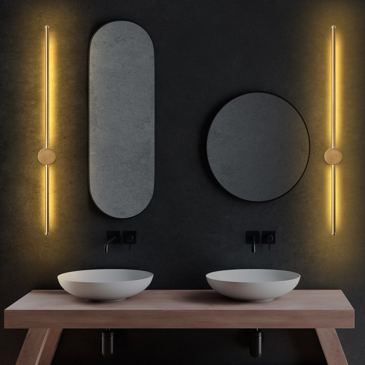 Wall lamps - Wall lamp Gold 91 cm Metal Vortex - Dimehouse