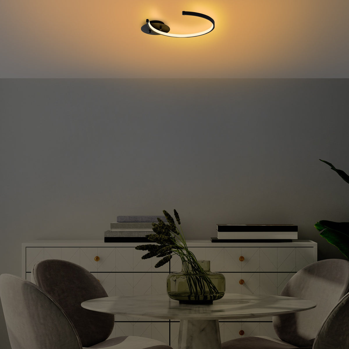 Ceiling lamps - Ceiling lamp Black Metal Lunaris - Dimehouse