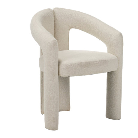 Dining room chairs - Design Dining room chair Beige Bouclé Maro - Full Fabric - Dimehouse