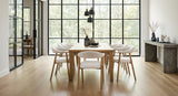 Dining room chairs - Japandi Dining room chair Sand color Bouclé Suki - Oak look Frame - With Armrest - Dimehouse