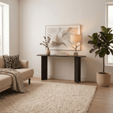 Side tables - Oval side table black melamine 150x35 cm - Sota - Dimehouse