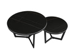 Coffee table Brady Black Dimehouse Black LxWxH 80x80x11 Sintered stone White photo front view