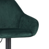 Bar Stools - Venom Bar Stool Green Velvet - Adjustable Swivel Bar Chair with Armrest - Dimehouse