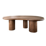 Dining tables - Organic Shaped Dining Table Alo Acacia Wood Brown 240x160 cm - Dimehouse