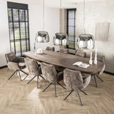 Dining tables - Danish Oval Dining Table Alo Acacia Wood Brown 300x120 cm - Dimehouse