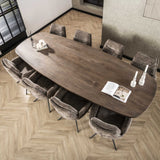 Dining tables - Danish Oval Dining Table Alo Acacia Wood Brown 300x120 cm - Dimehouse