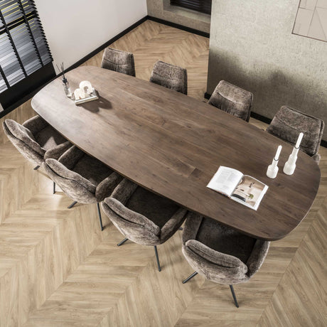 Dining tables - Danish Oval Dining Table Alo Acacia Wood Brown 300x120 cm - Dimehouse