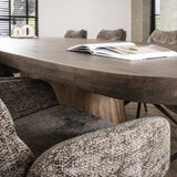 Dining tables - Danish Oval Dining Table Alo Acacia Wood Brown 300x120 cm - Dimehouse