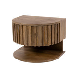 Bedside tables-Bedside table Ridge floating with open sand box Mango wood 40x35x30 cm -Dimehouse