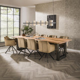 Dining tables - Industrial Tree Trunk Dining Table Tristan Acacia Wood 300x100 - Dimehouse