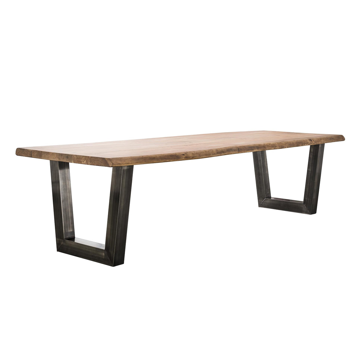 Dining tables - Industrial Tree Trunk Dining Table Tristan Acacia Wood 300x100 - Dimehouse