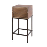 Bedside table - Bedside table with 1 drawer brown acacia wood Lani - Dimehouse