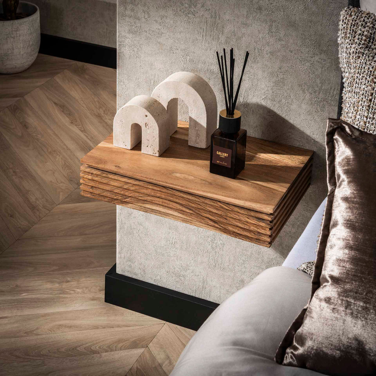 Bedside Tables - Arlo Bedside Tables Set of 2 Solid Acacia with Drawer - Dimehouse