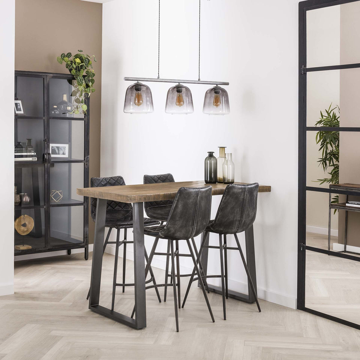 Bar table Wyatt DH Interior Mango LxWxH 140x77x21 Mango wood Atmospheric photo diagonal front view
